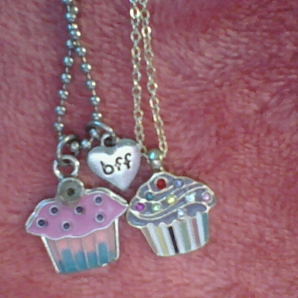 Two cupcake BFF necklaces